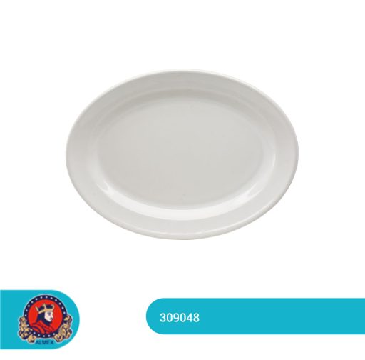 Plato Ovalado 27 cms. Blanco Glacial 310106
