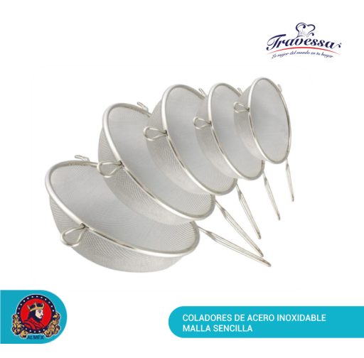 Coladores de Acero Inoxidable Malla Sencilla
