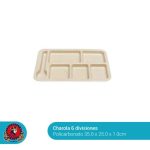Charola 6 Divisiones Policarbonato 35.0 x 25.5
