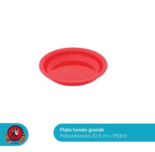 Plato Hondo Grande Polipropileno 350 mls.