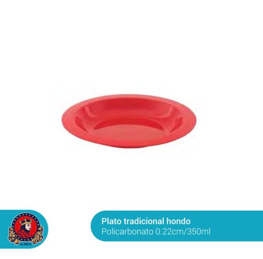 Plato Tradicional Hondo 350 mls. Polipropileno