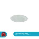 Plato Tradicional Plano Polipropileno 22 cms.