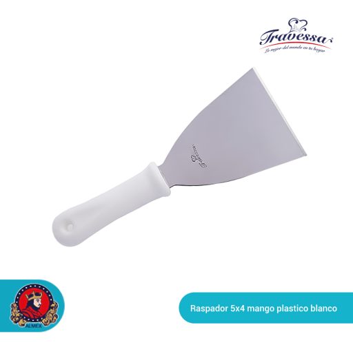 Raspador 5? x 4? Mango Plastico Blanco 120-002-104