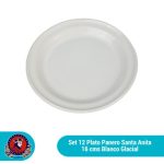 Set de 12 platos panero blanco 16 cms. santa anita