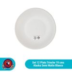 Set de 12 platos trinche de 19 cm blanco alaska semi matte