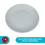 A-3 Set de 12 platos Trinche Glacial Blanco Santa Anita