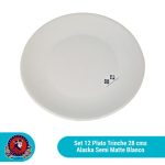 Set de 12 platos trinche blanco alaska semi matte 28 cm