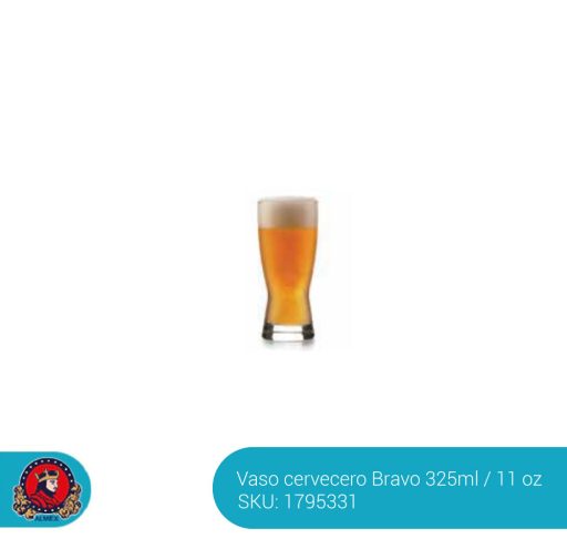 Vaso Cervecero Bravo pilsner glass 325 ml. 6700
